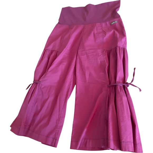 Matilda Jane Palazzo Pants Small Capris Cropped Elastic Waist Cranberry Red - Picture 3 of 6